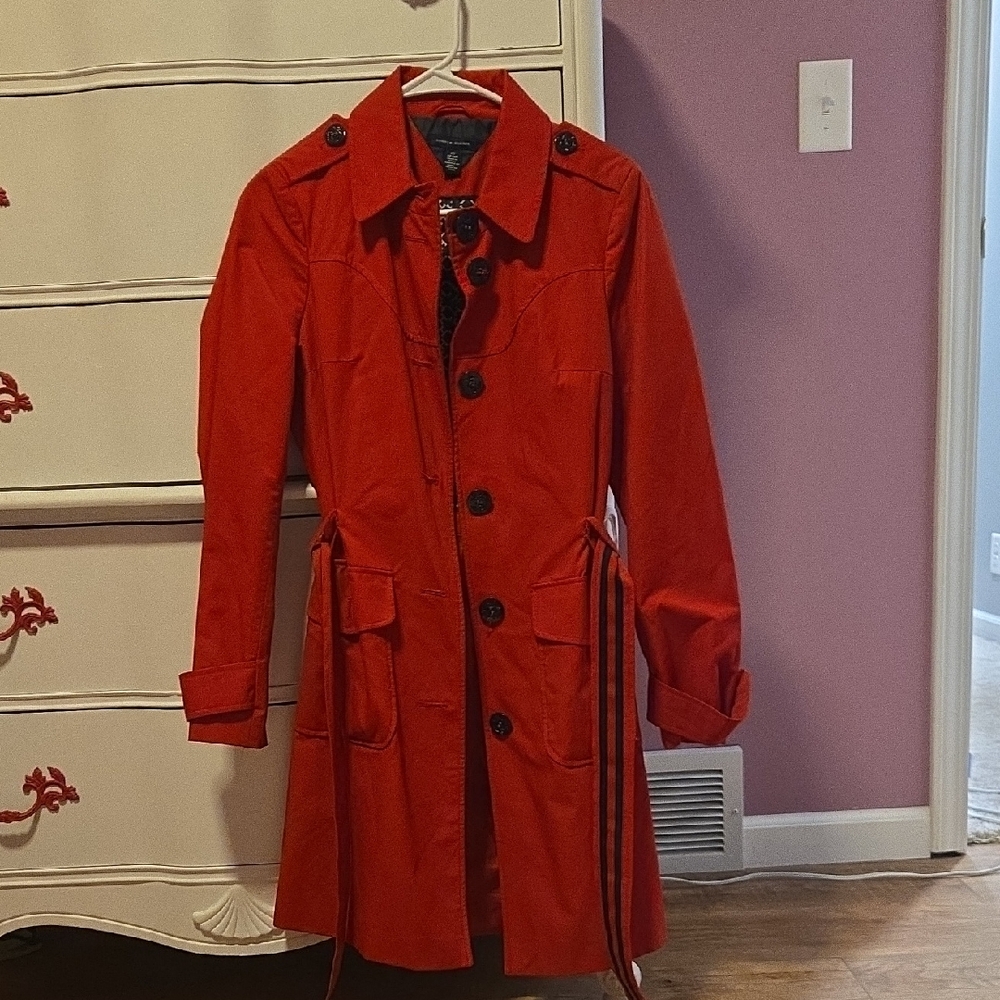 Tommy Hilfiger Vibrant Red Trench Coat